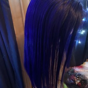 Royal Blue Human Hair Wig